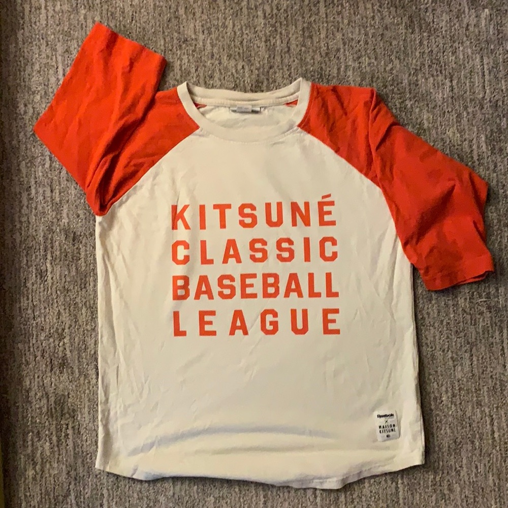 Maison Kitsune x Reebok 3/4 sleeve baseball tee